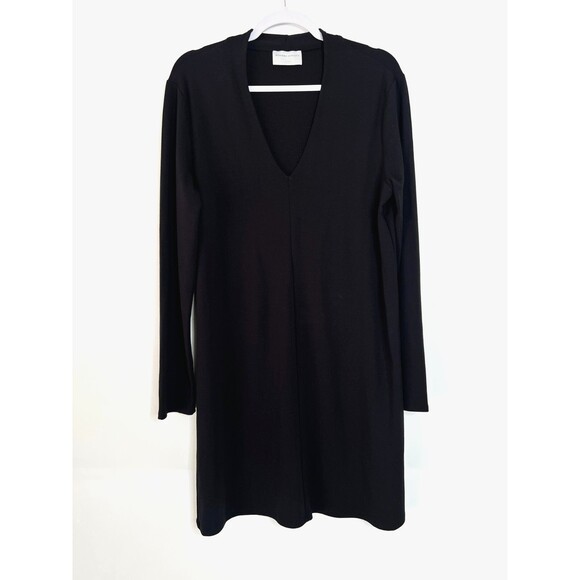 Modern Citizen Dress Womens Large Black V-Neck Midi Shift - Picture 1 of 12
